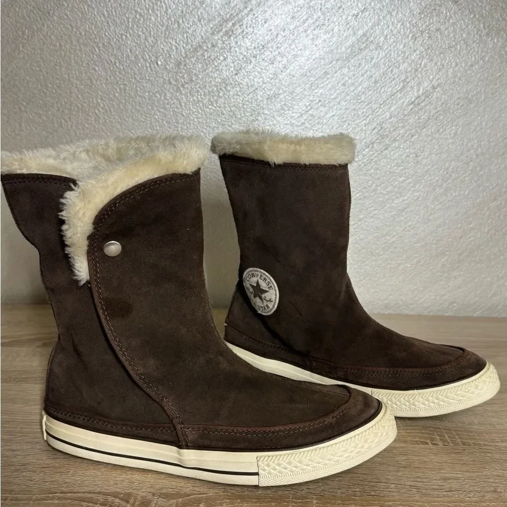 Converse Chuck Taylor All Star Women 7.5 Brown Suede Beverly Boots